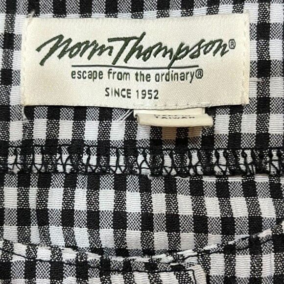 Norm Thompson Womens Blazer Black White Check Button Up Long Sleeve Sz XS - Picture 9 of 16